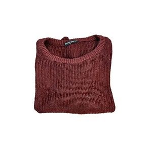 Brandy Melville Maroon Cable Knit Sweater One Size